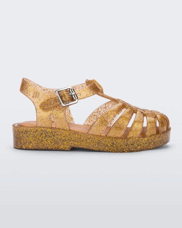 Sandalia melissa store dourada com glitter