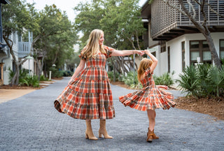 Girls Fall Plaid Tiered Dress