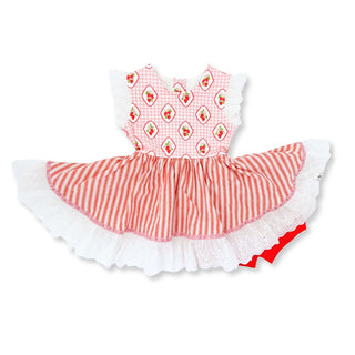 Strawberry Stripe Dress and Bloomer Set