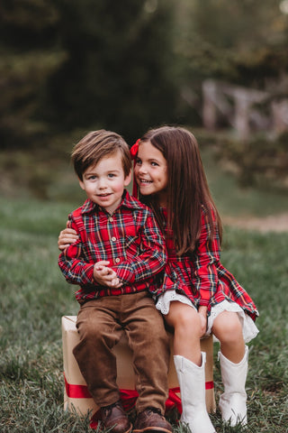 Christmas Tartan Button-Up Shirt