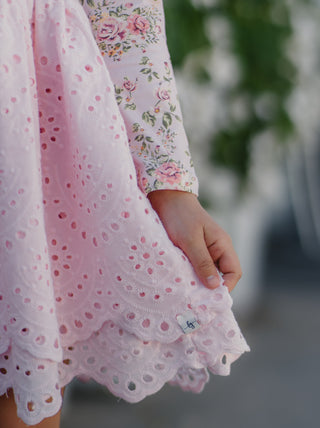 Sweetheart Floral Lace Dress and Bloomer Set