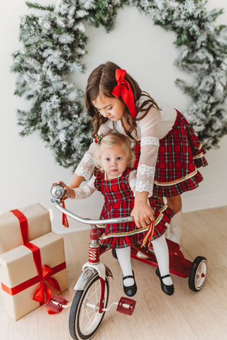 Christmas Tartan Skirted Romper/Pinafore