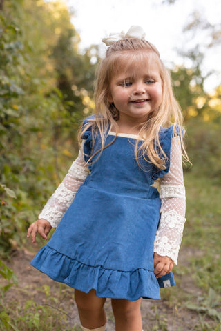 Vintage Blue Romper/Pinafore