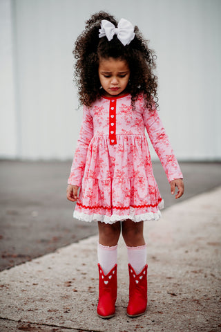 Sweetheart Floral Chloe Dress and Bloomer Set