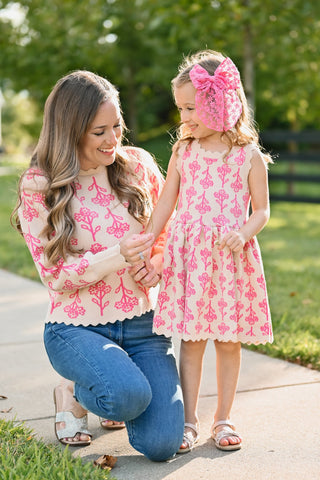 Pink Blossom Knit Dress