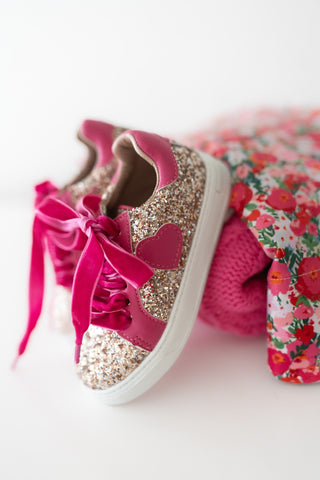 Fuchsia Glitter Sneakers