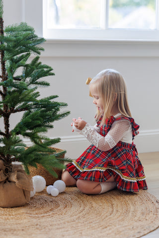 Christmas Tartan Skirted Romper/Pinafore