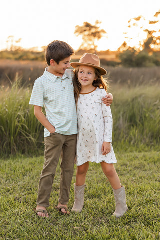 Long Sleeve Maple Petals Dress