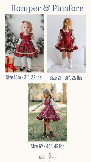 Christmas Tartan Skirted Romper/Pinafore