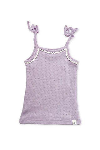 Purple Pointelle Tank Top