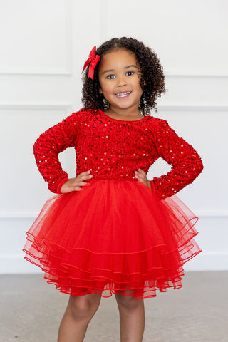 Sparkle in Red Dress and Bloomer Set