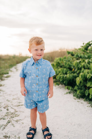 Waves Shirt and Shorts Set