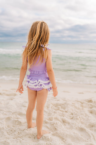 Purple Dot High Waisted Bikini