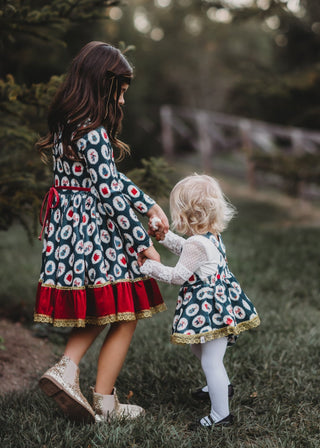 Holiday Joy Velvet Dress and Bloomer Set (*Size up*)