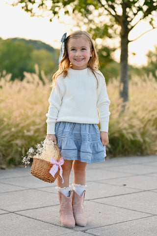 Boho Skort - Denim Blue