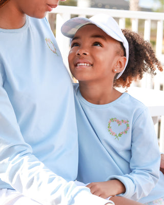 Girls Blue Heart Sweatshirt