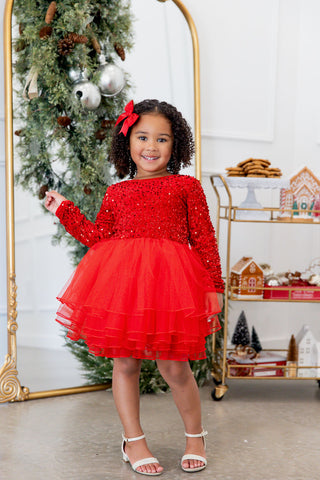 Sparkle in Red Dress and Bloomer Set