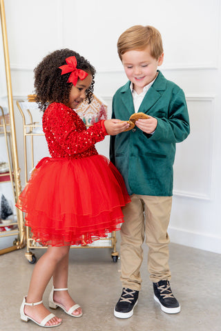 Sparkle in Red Dress and Bloomer Set