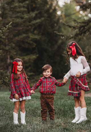 Christmas Tartan Button-Up Shirt