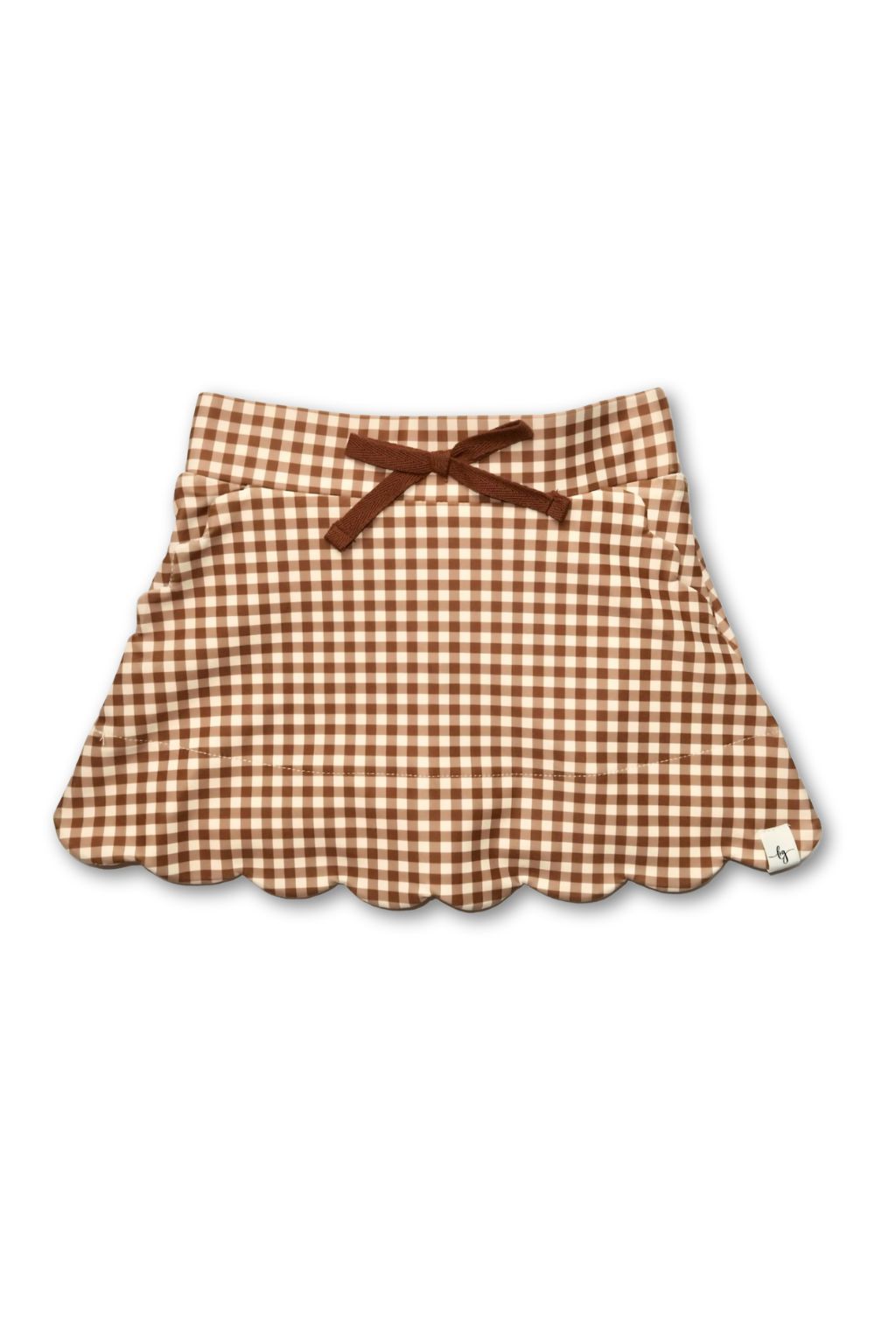 Brown Gingham Athletic Skort