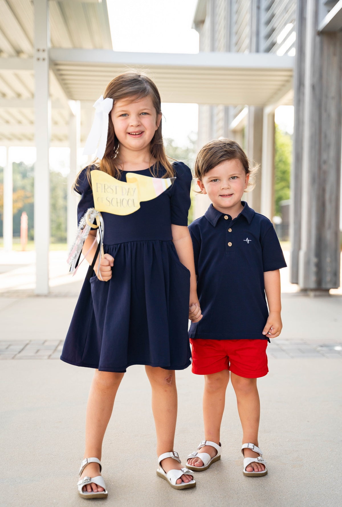 Navy Dress &amp; Bloomer Set