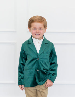 Evergreen Velvet Jacket and Bow Tie Set