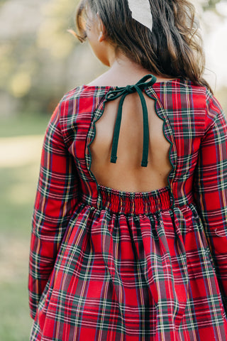 Christmas Tartan Dress & Bloomer Set (*Size up*)