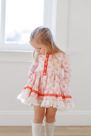 Sweet Cherry Dress and Bloomer Set