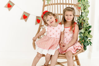 Strawberry Stripe Dress and Bloomer Set