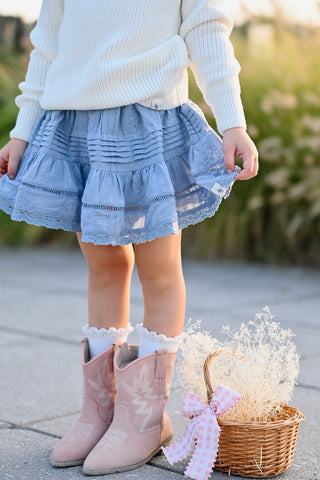 Boho Skort - Denim Blue