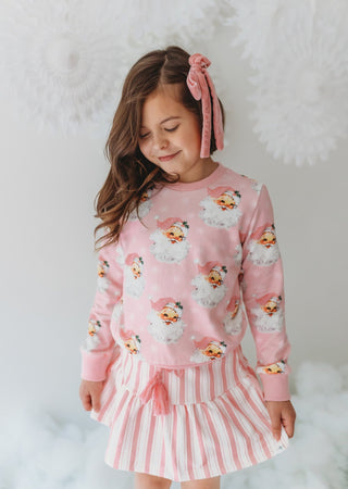 Pink Retro Santa Sweatshirt Set