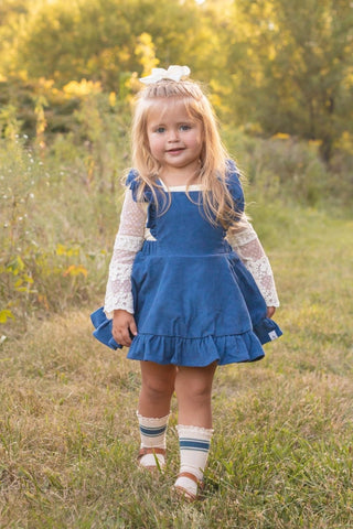 Vintage Blue Romper/Pinafore