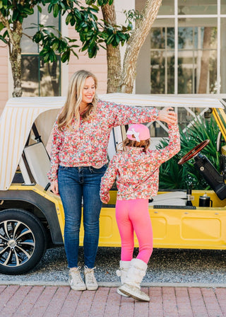 Women's Fuchsia Bloom Half Zip