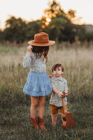 Boho Skort - Denim Blue