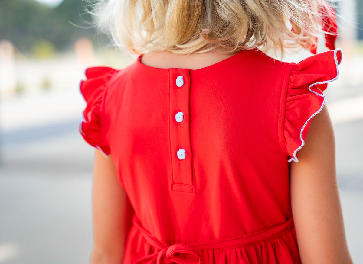 Red ABC Scallop Tunic Set