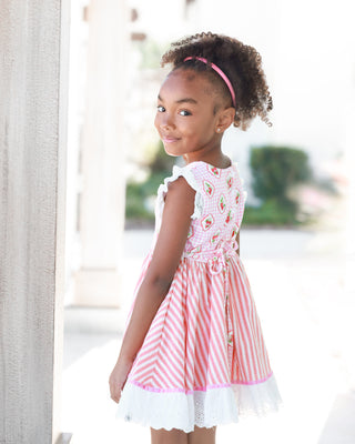 Strawberry Stripe Dress and Bloomer Set