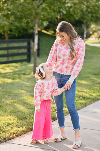 Women’s Pink Blossom Knit Sweater