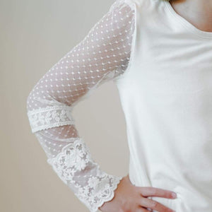 Love Like This Layering Top  White lace long sleeve top, Sheer