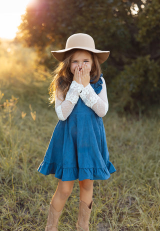 Vintage Blue Romper/Pinafore