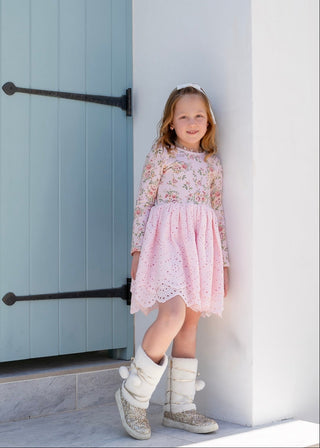 Sweetheart Floral Lace Dress and Bloomer Set