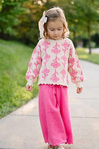 Pink Blossom Knit Sweater