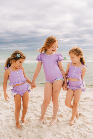 Purple Dot High Waisted Bikini