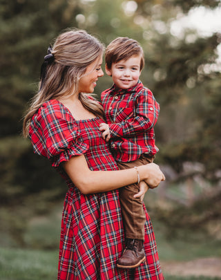 Christmas Tartan Button-Up Shirt