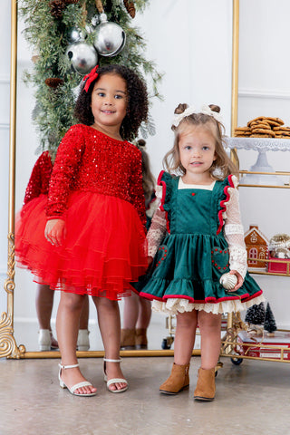 Sparkle in Red Dress and Bloomer Set