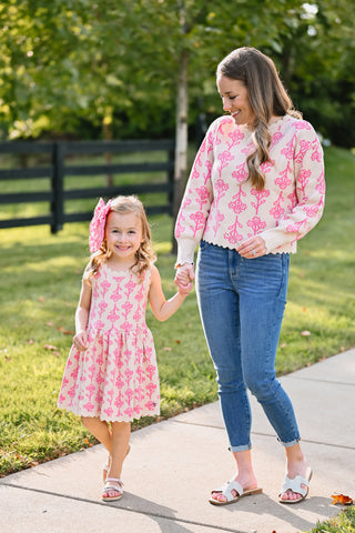 Pink Blossom Knit Dress