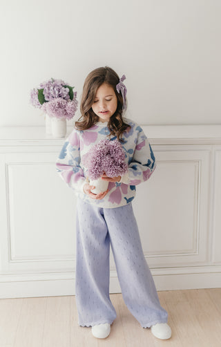 Knit Wide Leg Pant ~ Lilac