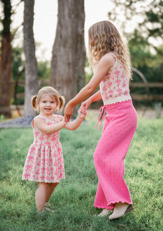 Pink Blossom Knit Dress