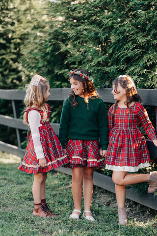 Christmas Tartan Skirted Romper/Pinafore