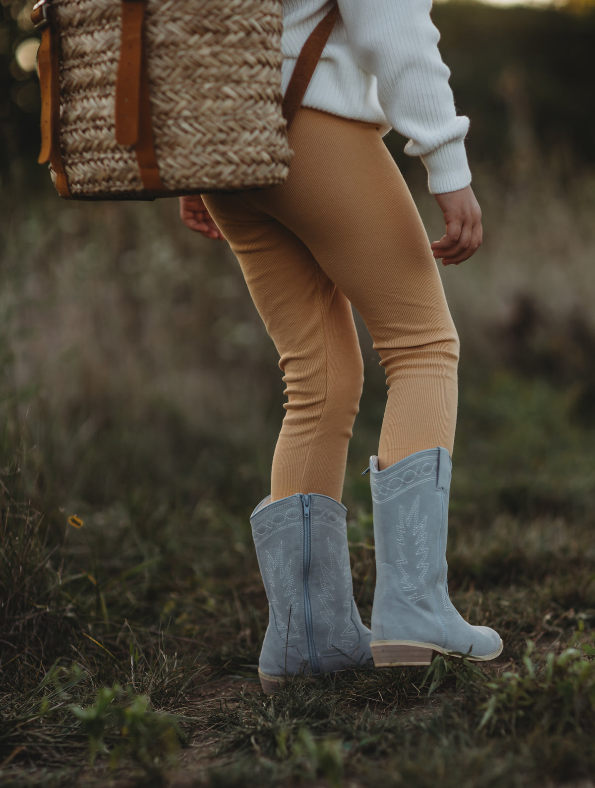 Light Blue Suede Boots