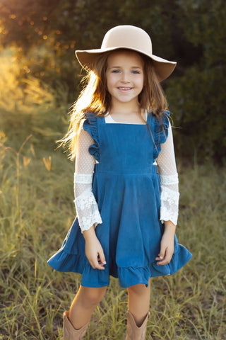 Vintage Blue Romper/Pinafore